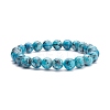 Natural Dyed Sesame Jasper Round Beaded Stretch Bracelet BJEW-JB07906-4