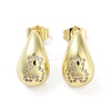 Teardrop Rack Plating Brass Cubic Zirconia Stud Earrings for Women EJEW-B047-02G-14-1