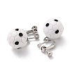 Round Football Dangle Clip-on Earrings for Women LS-EJEW-Z015-09-2