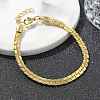 304 Stainless Steel Snake Link Chain Bracelets for Women LS-BJEW-F488-22G-3