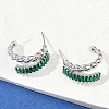 Twist Brass Micro Pave Cubic Zirconia Stud Earrings EJEW-M082-16P-01-4