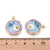304 Stainless Steel and Enamel Resin Porcelain Glitter Powder Pendants STAS-T069-85A-3