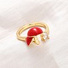Brass Micro Pave Cubic Zirconia Open Cuff Rings for Women RJEW-U057-26G-02-1