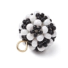 Glass Seed Beaded Round Pendants PALLOY-MZ00525-01-4