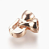 Brass Micro Pave Cubic Zirconia Fold Over Clasps KK-P164-05RG-2