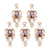 Brass Micro Pave Cubic Zirconia Links Connectors KK-R111-008-A03-1