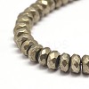 Faceted Rondelle Natural Pyrite Beads Strands G-I126-11-4x3mm-3