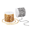 2 Colors 304 Stainless Steel Paperclip Chains CHS-PH0001-10-6