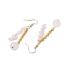 Round & Chip Natural Rose Quartz Dangle Earrings EJEW-JE05867-4