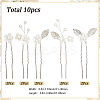 Alloy with Plastic Beads Hair Sticks for Women Girls OHAR-WH20010-08P-2