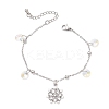 3Pcs Christmas Snowflake Alloy Charm Bracelets BJEW-JB12677-5
