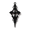 Jet Rhinestone Cross Pendant with Red Enamel ENAM-WH0001-06EB-03-2