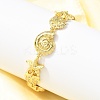 Summer Beach Brass Micro Pave Clear Cubic Zirconia Starfish & Shell Shape Link Chain Bracelets LS-BJEW-C118-02A-G-2