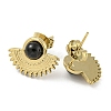Ion Plating(IP) Real 18K Gold Plated 304 Stainless Steel Fan Stud Earrings EJEW-Z042-02D-2