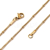 1.2MM 304 Stainless Steel Rondelle Bead Round Snake Chain Necklaces NJEW-K291-03G-4
