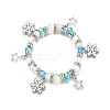 Glass with Synthetic Moonstone Christmas Theme Beaded Stretch Bracelets for Women BJEW-TA00656-2