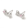 Left and Right Rack Plating Brass Micro Pave Cubic Zirconia Studs Earring Findings KK-K371-10P-1