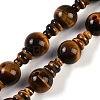 Natural Tiger Eye 3-Hole Guru Beads Strands G-H064-E04-01-1