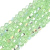 AB Color Plated Transparent Glass Beads Strands GLAA-G127-01-01L-1