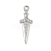 Brass Micro Pave Clear Cubic Zirconia Pendants KK-L238-14P-1