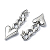 Non-Tarnish 304 Stainless Steel Heart Dangle Stud Earrings LS-EJEW-G375-01P-2