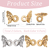 8Pairs 2 Colors Brass Micro Pave Cubic Zirconia Bead KK-SC0004-26-2