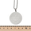 201 Stainless Steel Religion Flat Round Pendant Box Chain Necklaces for Women Men LS-NJEW-R013-08P-5