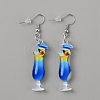 Acrylic Wine Glass Dangle Earrings with 304 Stainless Steel Pins EJEW-WH0012-096E-1