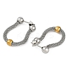 304 Stainless Steel Chain Charm Hoop Earrings for Women EJEW-M023-03P-2
