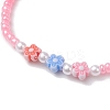 6Pcs 6 Colors Flower Acrylic Stretch Bracelets BJEW-JB10235-01-4