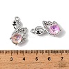 UV Plating Alloy Glass Pendants FIND-K032-29P-2