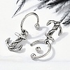 Anchor 316 Surgical Stainless Steel Dangle Half Hoop Earrings for Women EJEW-G416-43AS-3