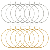 60Pcs 2 Colors Long-Lasting Plated Brass Hoop Earrings Findings KK-AN0001-01-1