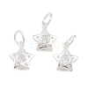 925 Sterling Silver Pave Clear Cubic Zirconia Charms STER-A049-08C-S-1