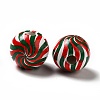Christmas Theme Printed Natural Wooden Beads WOOD-L020-A07-3