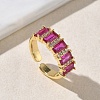 Brass Micro Pave Cubic Zirconia Cuff Open Rings for Women RJEW-L343-16G-02-1