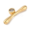Brass Micro Pave Cubic Zirconia Beads KK-P283-18G-2