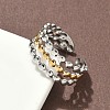 304 Stainless Steel Double Color Cuff Rings RJEW-S635-01GP-F-1