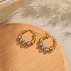 Stainless Steel Two Tone Round Hoop Earrings LS-FN9232-2
