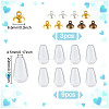9Pcs 3 Styles Alloy Bead Cap Pendant Bails FIND-DR0001-20B-2