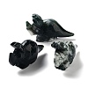 Natural Moss Agate Carved Healing Rhinoceros Figurines DJEW-P016-01D-1