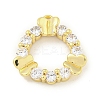 Brass Micro Pave Clear Cubic Zirconia Pendants KK-S386-06G-1
