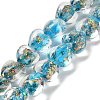 Handmade Dichroic Foil Glass Beads Strands DICH-U001-03F-1