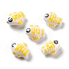 Handmade Printed Porcelain Beads PORC-F005-03B-1