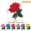 14Pcs 7 Colors Rose Flower Shape Computerized Embroidery Cloth Iron on/Sew on Patches PATC-CP0001-04-2