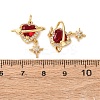 Rack Plating Brass & Cubic Zirconia & Glass Pendants KK-B076-17G-01-3
