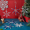 6Pcs 2 Styles Snowflake Glass Pendant Decoration HJEW-GO00048-5