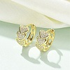 Brass Micro Pave Clear Cubic Zirconia Hoop Earrings EJEW-C122-03G-1