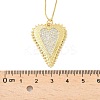 Brass Micro Pave Clear Cubic Zirconia Heart Pendant Necklaces for Women NJEW-D306-04G-B-3