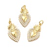 Rack Plating Brass Micro Pave Cubic Zirconia Pendants KK-K270-22G-4